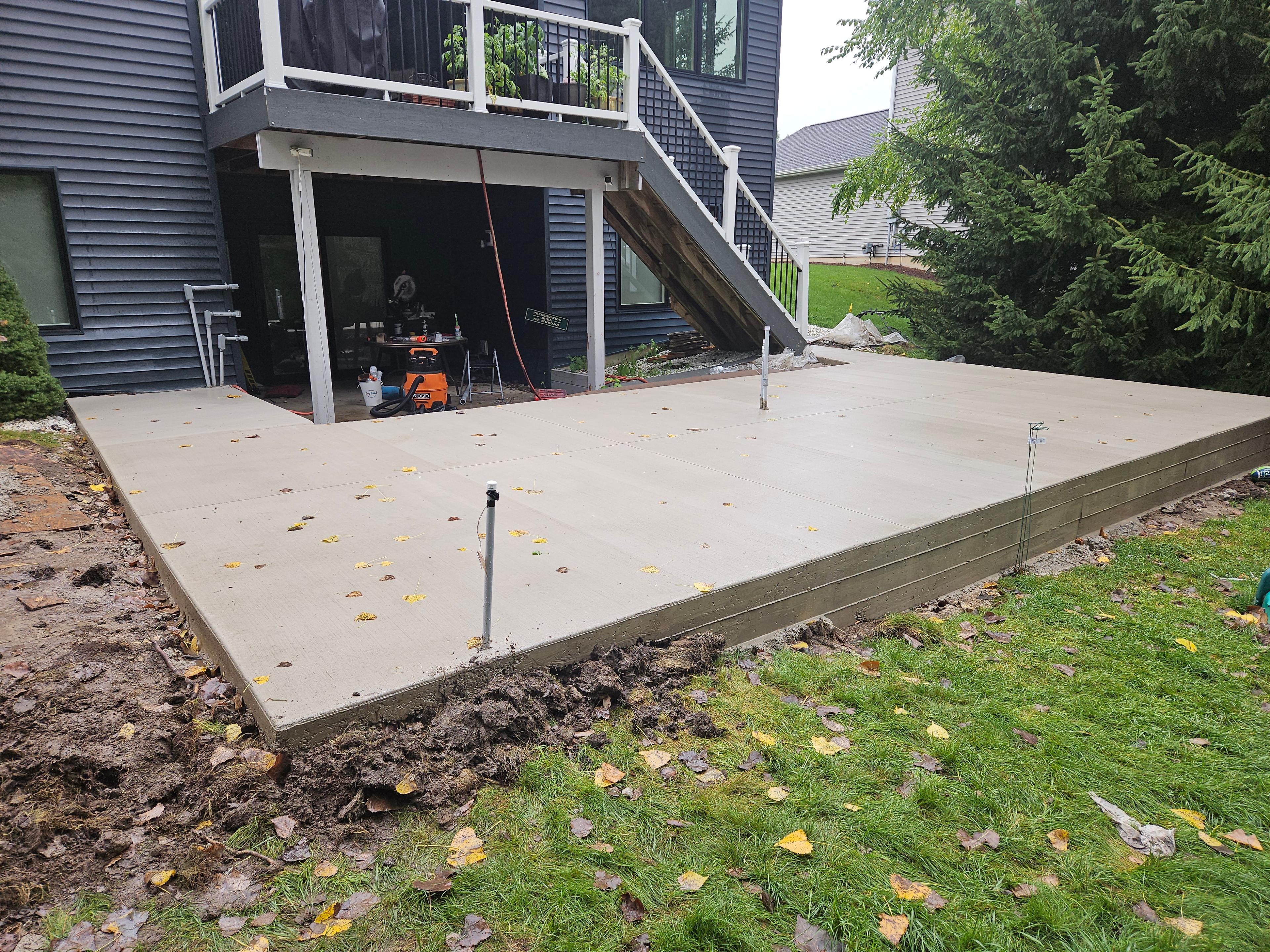 Lansing Concrete and Remodeling team at work on a concrete project